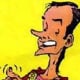 Jacques Chirac as economist Preposterus who buys menhirs in Obelix & Co.