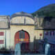 The bright blue of the sky meeting the pale yellow of the palace walls!