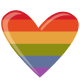 Rainbow patterned heart clip art
