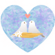 Lovebirds blue patterned heart clipart image