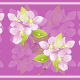 Delicate purple flower scrapbook border with an orchid background