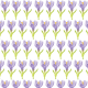 Free flower scrapbook paper: Rows of medium purple crocus images on a white background