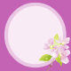 Delicate purple flower scrapbook journaling card on an orchid background