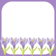 Row of purple crocus scrapbook journaling card on a white background