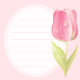 Pale pink tulip scrapbook journaling card on a pink background