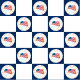 Military scrapbook: Flying flags in blue checkerboard pattern with white squares