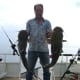 Gone Fishin Club member Gary Turner with 2 good blue catfish and a good flathead caught at Santee Cooper. All 3 fish were actually caught at the same time. They were all released after these photos were taken.
