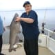 This lady caught a very nice blue catfish using cut bait on Lake Marion.