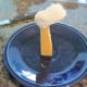Step 6 ~ Affix head to neck with melted white chocolate