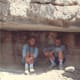 Sarah and Jason resting in cave dwellings at Mesa Verde National Park