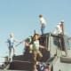 Climbing military vehicle with new acquaintances at Pt. Magu