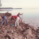 Digging for clams with new "friends" at Sequim Bay in Washington.