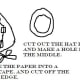 Make your paper into a cone shape, and trim off the excess paper. Cut out your brim.