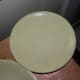 These Residential Russel Wright melamine plates have heavy knife gouges that were brown and dulling. Comet and toothbrush removed the brown.