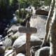 Alberta Falls at the Rocky Mountain National Park. You can see the waterfall in the background.