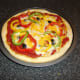 Bell pepper and black olive pizza from scratch