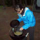 Stir the vegetable soup frequently (and take taste tests) frequently while it's on the coals. I helped myself to quite a few taste tests while it all was cooking.