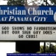 Great church sign - God shows no favoritism but our sign guy does - go Cubs!