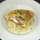 Chives garnish pasty and clapshot for service