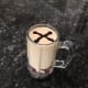 3. Mark an "X" with chocolate syrup