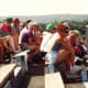 Other people in the bleachers watching the Olympic dressage event in 1992 outside of Barcelona.