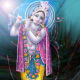 Contemporary lithograph of Lord Krishna photographed by Vinaya
