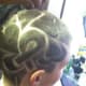 Breast Cancer Ribbon & Hearts Hair Design
