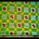 stitch in zig zag manner across the door mat to keep the same in place