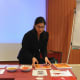 Here is Kavita getting ready for a demonstration.