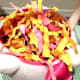Instead of store-bought Easter grass, use the scraps of paper left from your crafts or newspaper as grass/filler for baskets. Just crinkle strips by folding them into small folds.