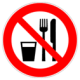 Don't eat or drink in this area.