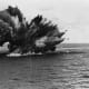 The HMS Barham's magazine exploding.
