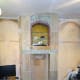The restyled fireplace after tiling