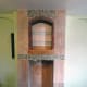 Template in the top recess, using thick lining paper, for cutting the mirror to size