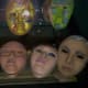 A few of the many masks created by patients that lived in the Trans Allegheny Lunatic Asylum.