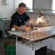 Work Station with Propane Torch, Mold Vise, Various Molds, and Drying Rack