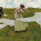 This is one of his more famous works. It is currently located at Pennsylvania Academy of Fine Arts. 1887 Oil on Canvas, with dimensions of 30.3 x 50.8 cm.