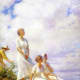 "Summer Clouds" circa 1910 by Charles Courtney Curran. I absolutely love this piece. I am very curious too, what the woman in yellow is doing.