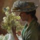 I truly love how the light is coming through the flowers in her bouquet.1890 Oil on Panel, located currently at the Birmingham Museum of Art. "Lady with a Bouquet."