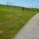 View of the paved trail leading up the hill