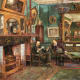 Dante Gabriel Rossetti reading proofs of Sonnets and Ballads to Theodore Watts Dunton in the drawing room at 16 Cheyne Walk, London, 1882.