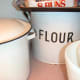 Canner and Flour enamel vintage bins