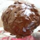 Allow the chocolate shell to harden.