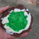 Once the chocolate has hardened, the candy geode is finished.