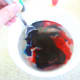 Add food coloring to tint the syrup, if desired. For the purple geode, 10 drops of blue food coloring and 10 drops of red food coloring were added to the syrup.