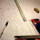 Drawing in preparation for watercolor painting.