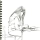 Drawing done in a library of unsuspecting model.