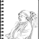 Sketch of Dean's wife posing for the painting.