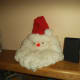 It's hard to chose the best place to display the yarn Santa face. It looks good anywhere you put it.