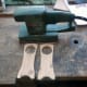 Sanding the outside edges with an orbital sander.